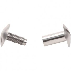 Two piece stainless steel screw fastener