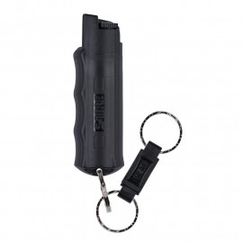 Black SABRE RED Pepper Spray Keychain with Quick Release Key Ring