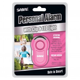 Pink Personal Alarm with Clip & LED Light