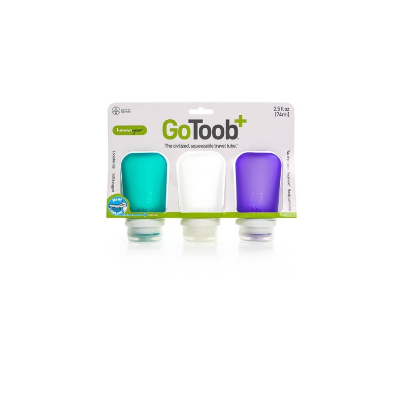GoToob+ 3-PackMedium (2.5 fl.oz.; 74ml)Clear/Purple/Teal