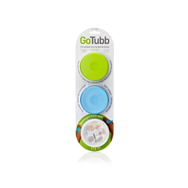 GoTubb 3-PackSmall (.9 cu.in./14cc)Clear/Green/Blue
